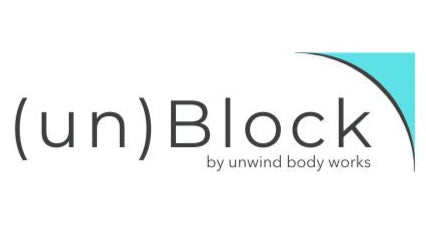 Logo of (un)Block by unwind body works on a white background
